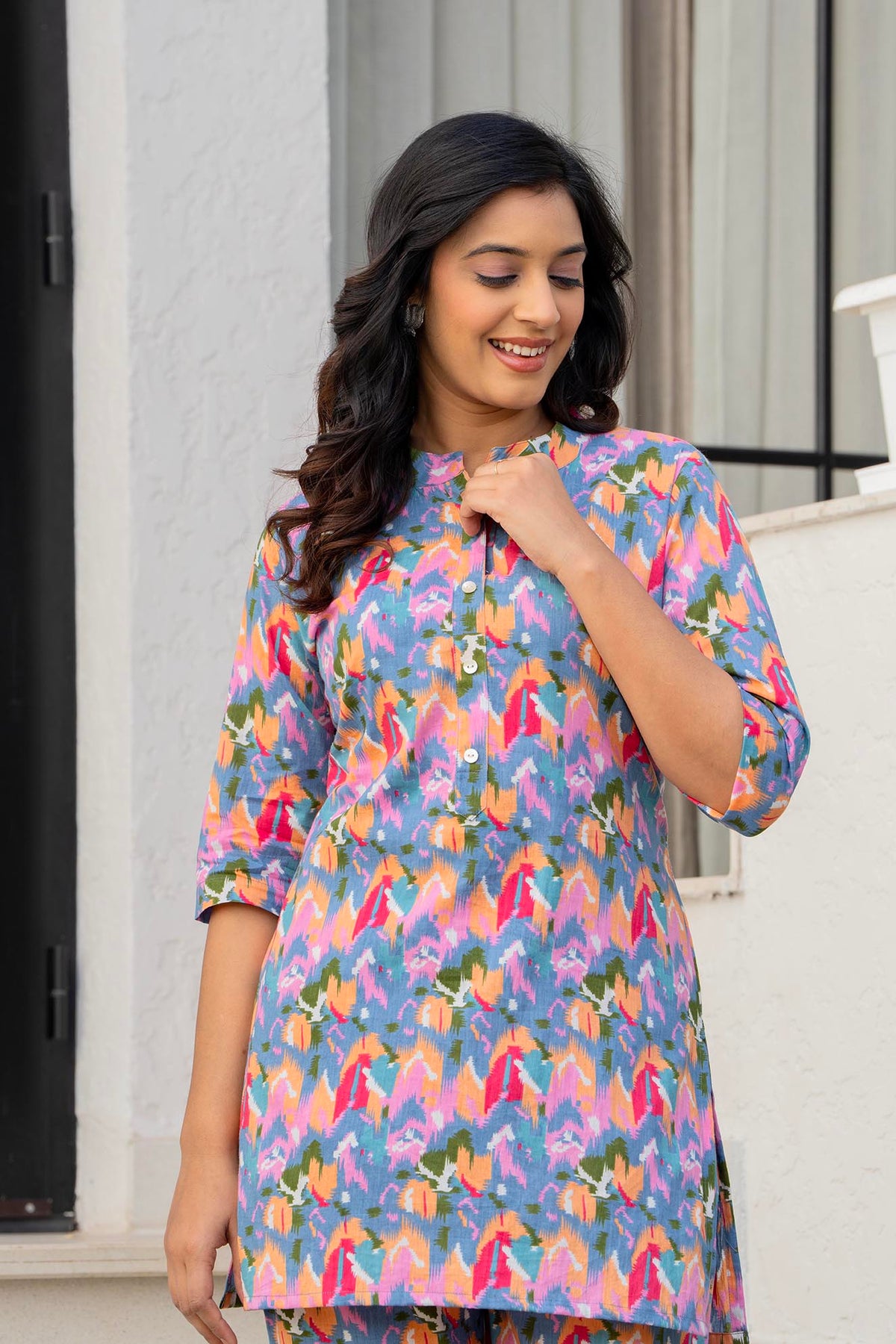 Multicolor Floral Co-ord Night Suit