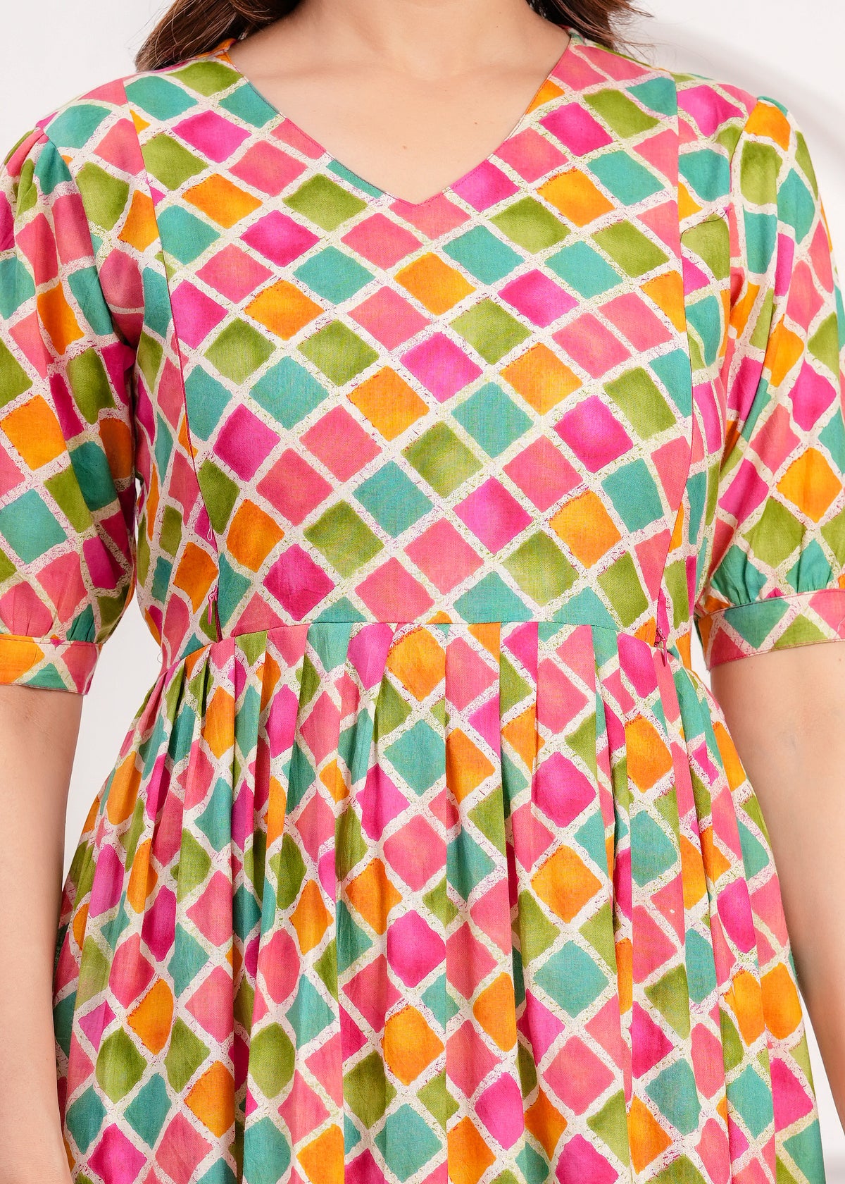 Women’s Multicolor Floral Printed Flared Dress