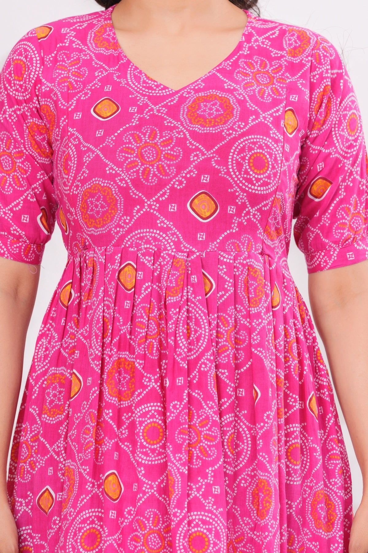 Women’s Pink Floral Printed Flared Dress